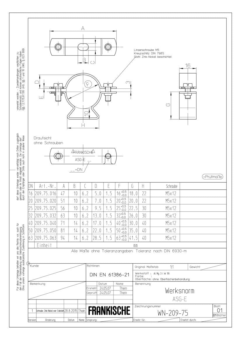 Fränkische ASG-E 40 Alu Abstandschelle