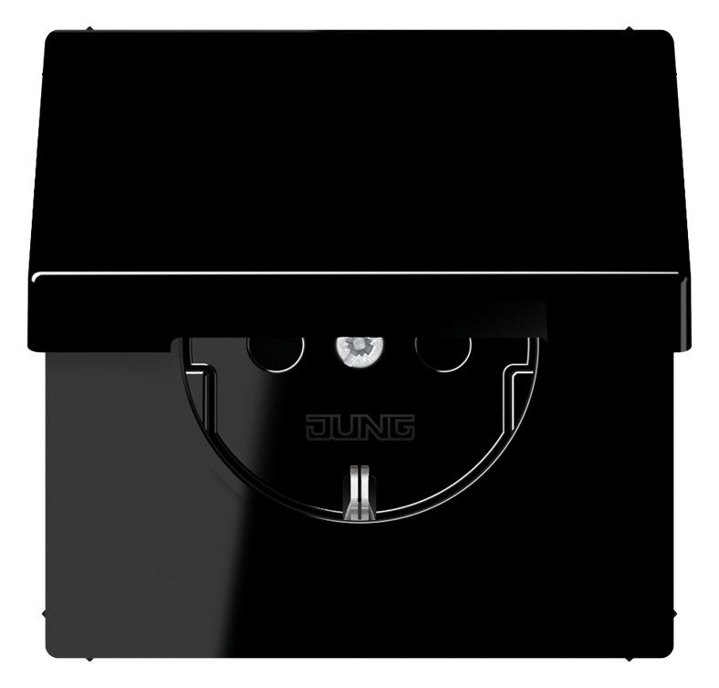 Jung LS1520KLSW SCHUKO Steckdose Klappdeckel schwarz