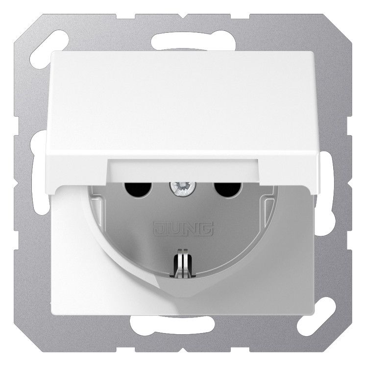 Jung A1520KLWW SCHUKO Steckdose Klappdeckel Serie A/AS alpinweiß