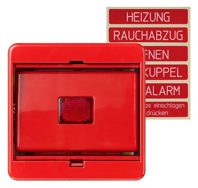 Jung 561GLRT Abdeckung m.Glasscheibe rote Wippe