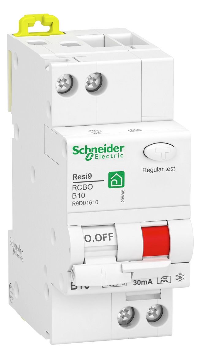Schneider R9D01610 FI/LS-Schalter Resi9 1P+N, 10A, B-Char., 30mA, Typ A, 6kA
