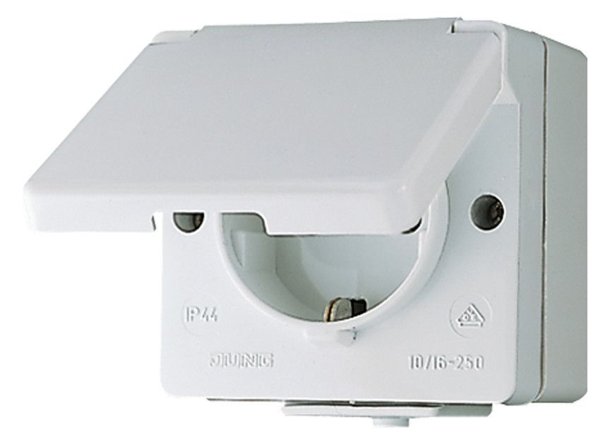 Jung 620WX AP/WG SCHUKO Steckdose Hohlboden z.Durchverdrahtet H55mm WG600