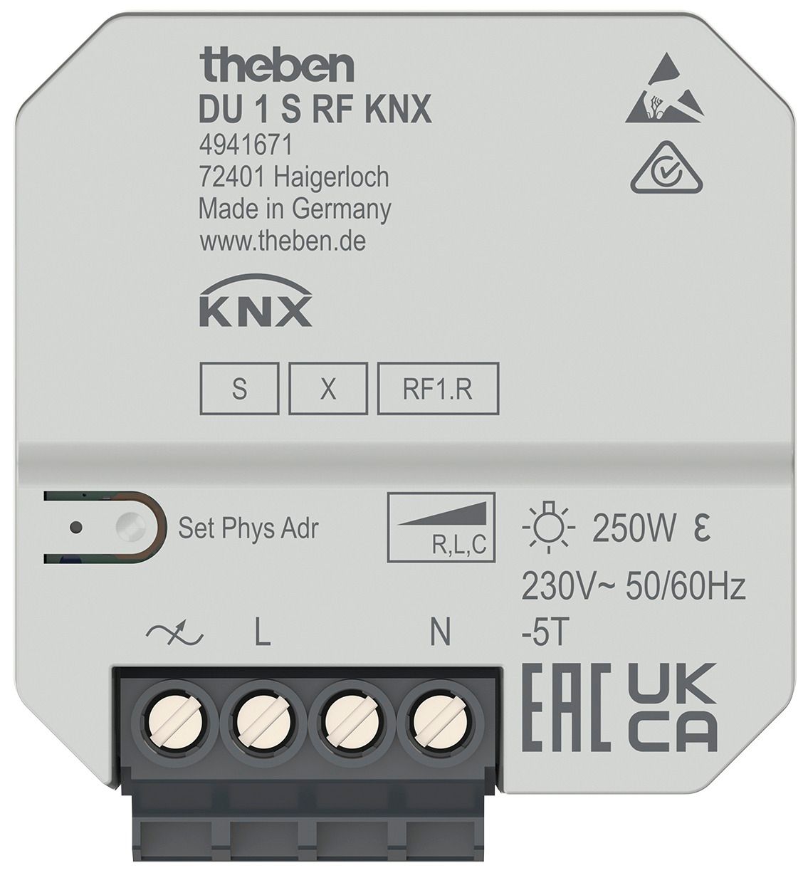 Theben DU 1 S RF KNX 1f UP-Funk-Dimmaktor UP Data Secure 4941671