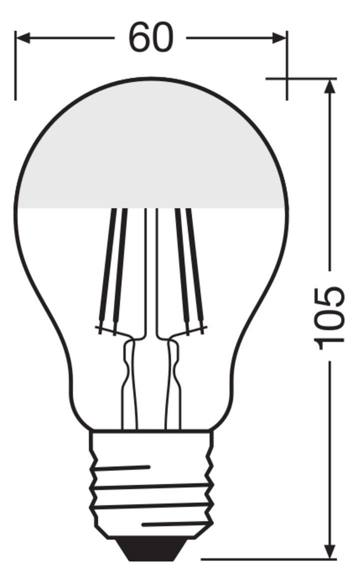 Ledvance LED CLASSIC A MIRROR P 6.5W 827 FIL SIL E27 650lm Glühlampe m.Spiegel