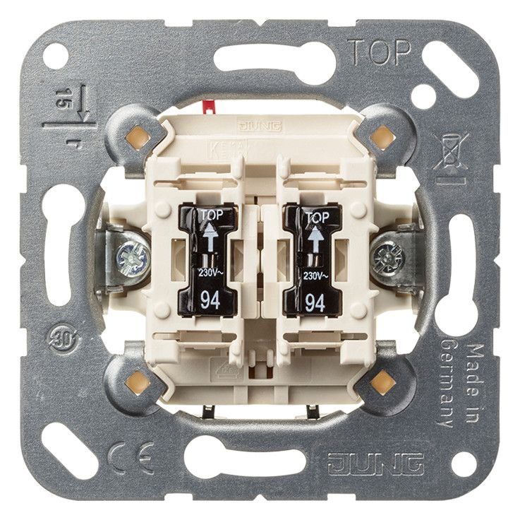 Jung 505U5 Wippschalter Serie m.2Glimmlampen Nr.94 10AX 250VAC
