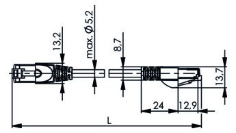 TEGA 100007986 Patchkabel S/FTP 10/100/ Grau