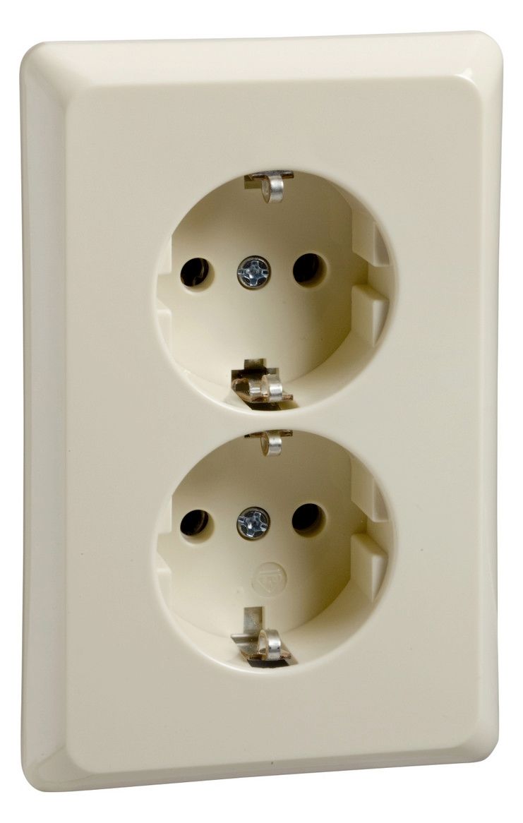 Elso 515400 Steckdose f.Geräteträger 2f perlweiß