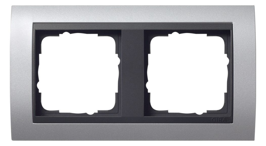 GIRA 021206 Abdeckrahmen 2fach Zwischen rahmen AN Event Farbe Alu
