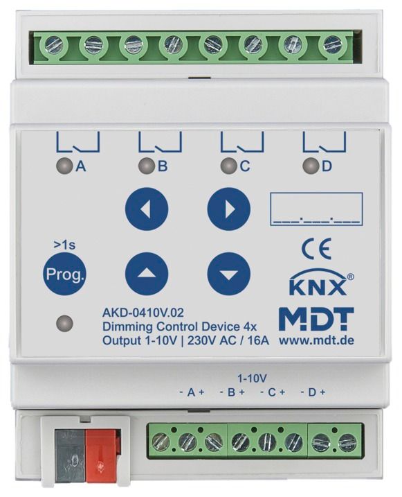 MDT AKD-0410V.02 Dimmaktor 4fach 4TE REG 1-10V RGBW