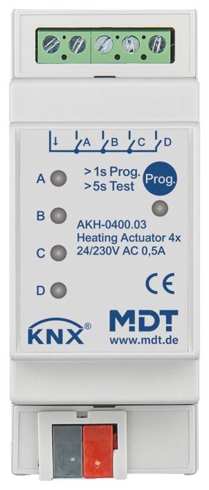 MDT AKH-0400.03 Heizungsaktor 4fach 2TE REG 24-230VAC