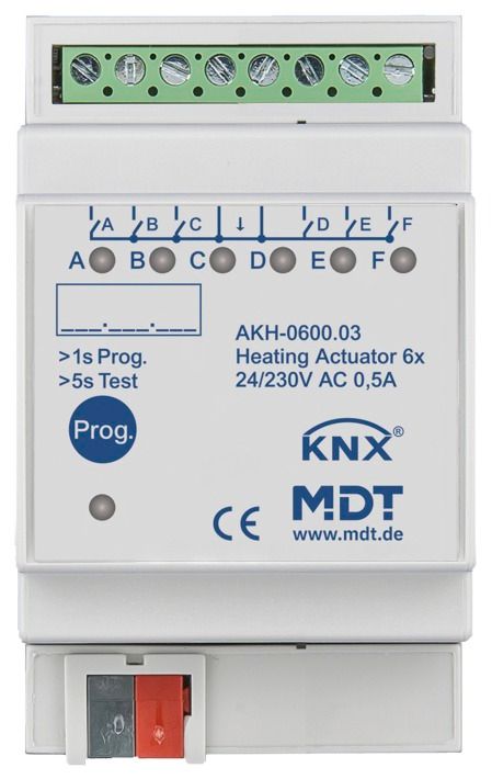 MDT AKH-0600.03 Heizungsaktor 6fach 3TE REG 24-230VAC
