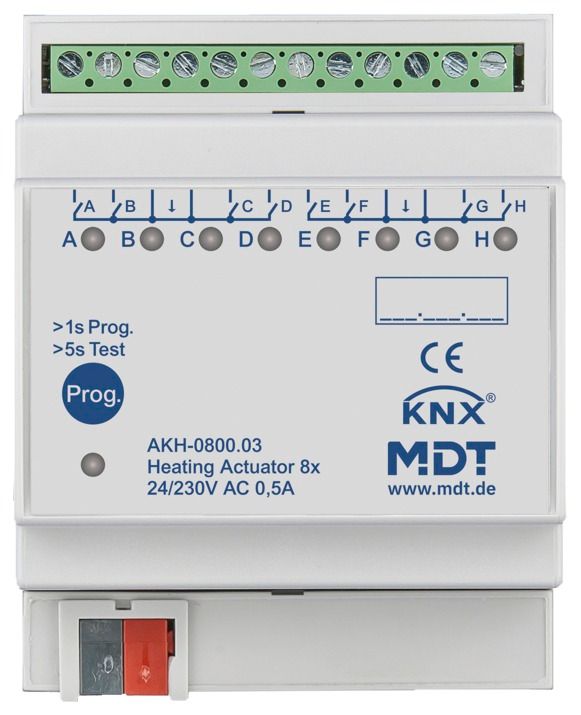 MDT AKH-0800.03 Heizungsaktor 8fach 4TE REG 24-230VAC