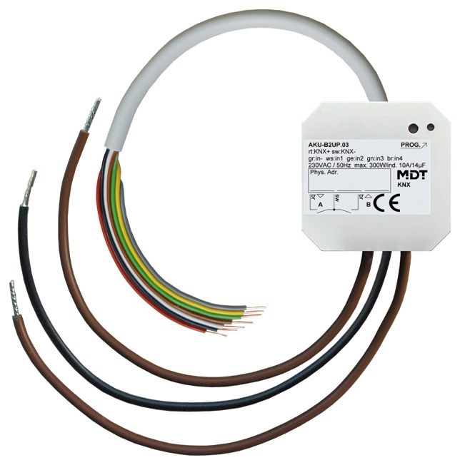 MDT AKU-B2UP.03 Universalaktor 2fach UP 10A 230VAC 14µF 2EVG