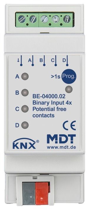 MDT BE-04000.02 Binäreingang 4fach 2TE REG potentialfrei