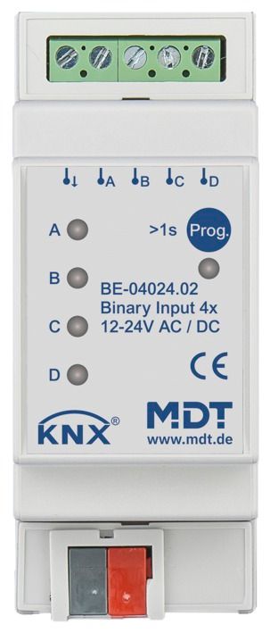 MDT BE-04024.02 Binäreingang 4fach 2TE REG 24VAC/DC