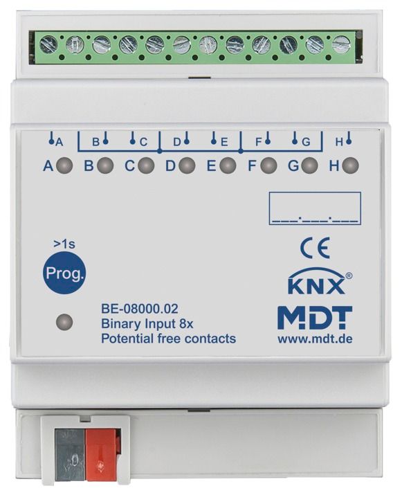 MDT BE-08000.02 Binäreingang 8fach 4TE REG potentialfrei