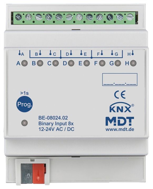 MDT BE-08024.02 Binäreingang 8fach 4TE REG 24VAC/DC