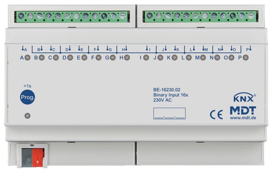 MDT BE-16230.02 Binäreingang 16fach 8TE REG 230VAC