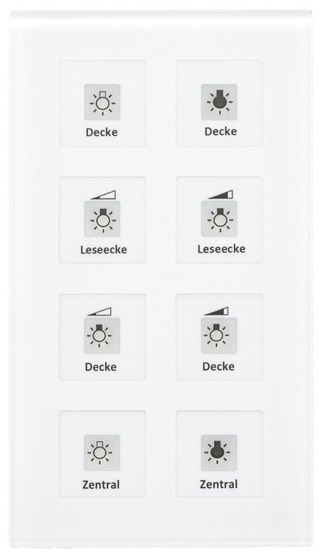 MDT BE-GT08W.01 Glastaster Plus 8fach Weiß