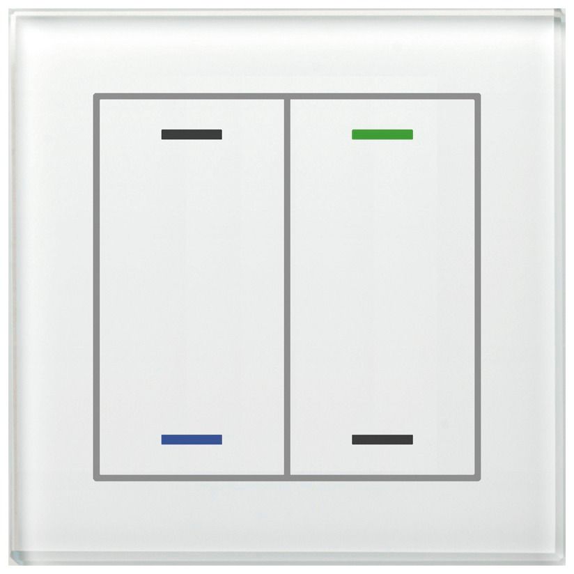 MDT BE-GTL2TW.01 Glastaster II Light 2fach RGBW Temp.sensor Weiß Neutral