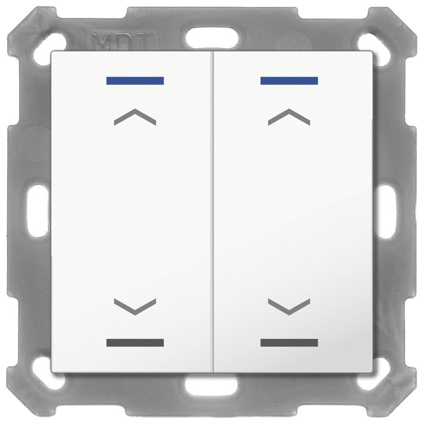 MDT BE-TAL5502.A1 Taster Light 55 2fach RGBW Reinweiß glänzend Jalousie