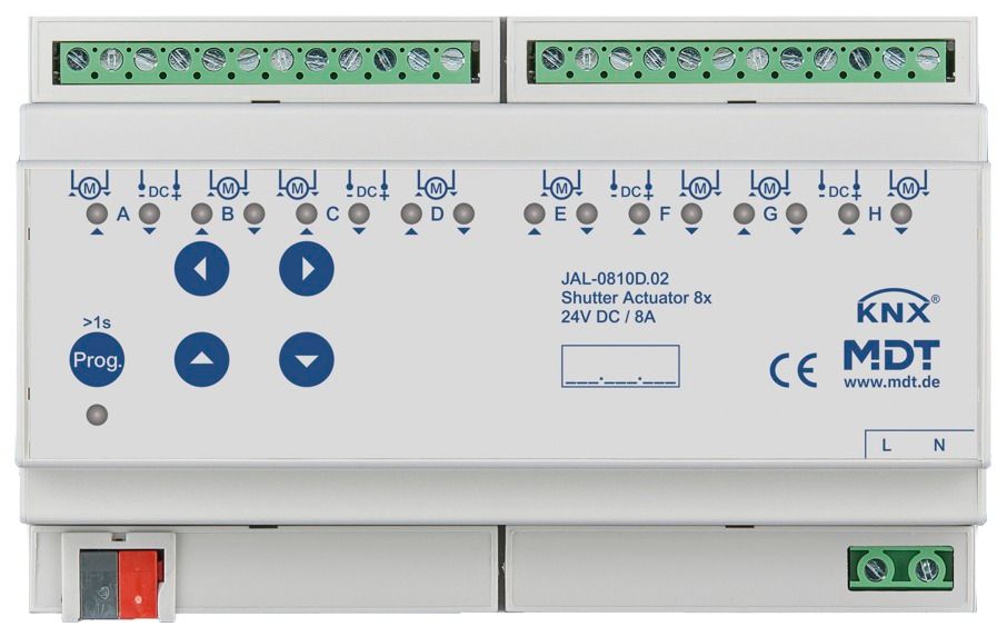 MDT JAL-0810D.02 Jalousieaktor 8fach 8TE REG 8A 24VDC