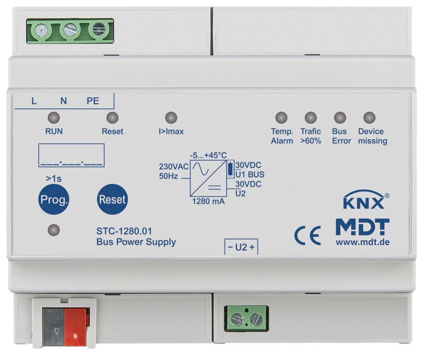 MDT STC-1280.01 Spannungsversorgung 6TE m.Diagnosefunktion REG 1280mA
