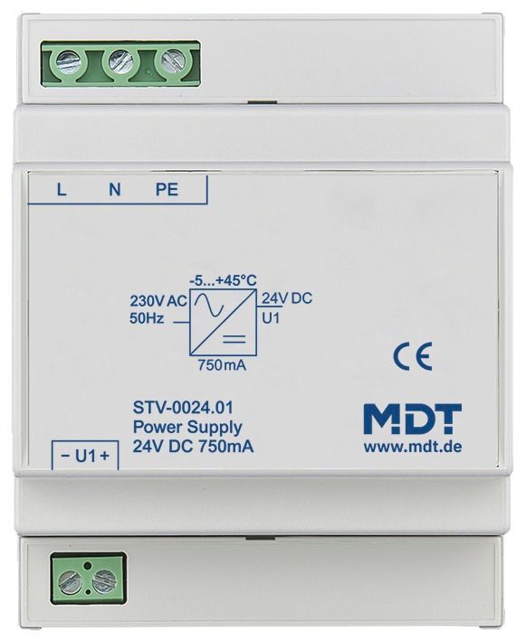 MDT STV-0024.01 Spannungsversorgung 4TE REG 750mA 24VDC SELV