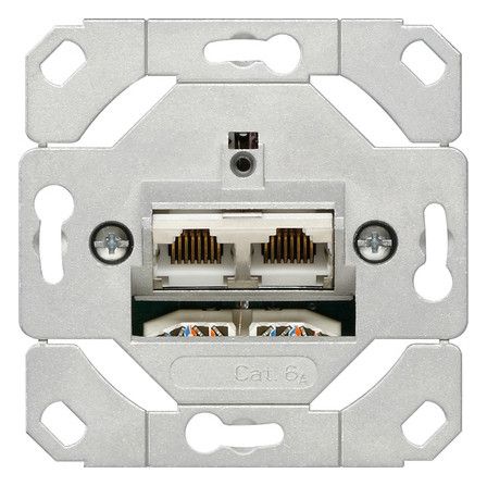 GIRA 245200 Netzwerk Cat.6A 2fach Einsatz Anschlussdose