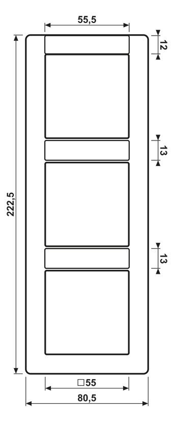 Jung AS583NAWW Rahmen 3fach Schriftfeld senkrecht Serie AS alpinweiß