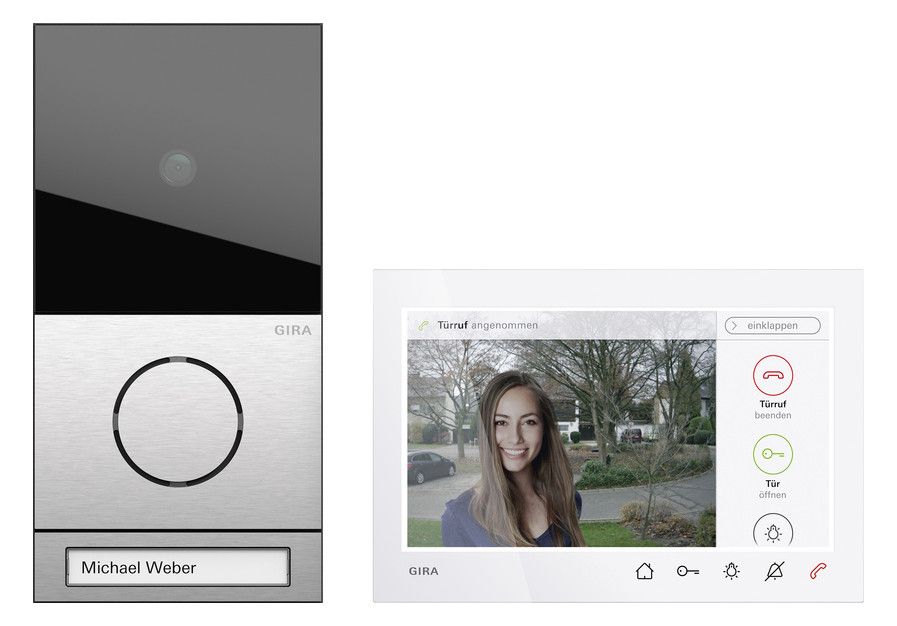 GIRA 2431920 Einfamilienhaus-Paket Video AP7 System 106 Edelstahl
