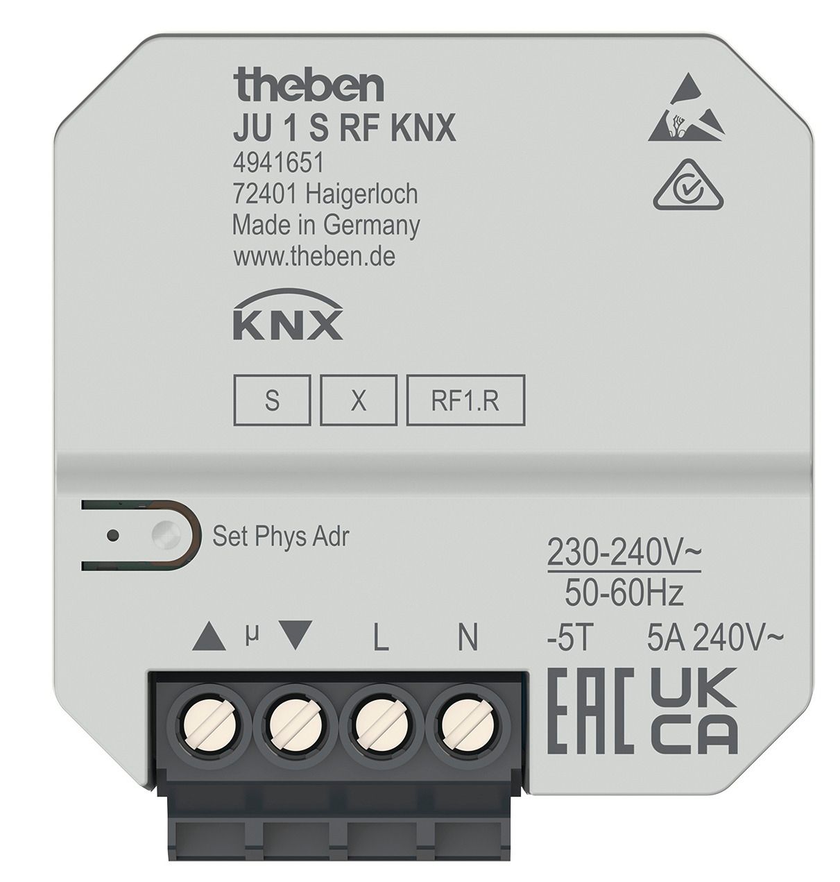 Theben JU 1 S RF KNX 1f UP-Funk-Jalousieaktor UP DS 4941651
