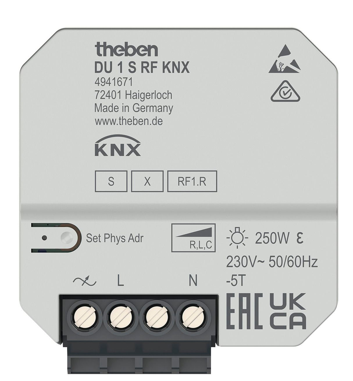 Theben DU 1 S RF KNX 1f UP-Funk-Dimmaktor UP Data Secure 4941671