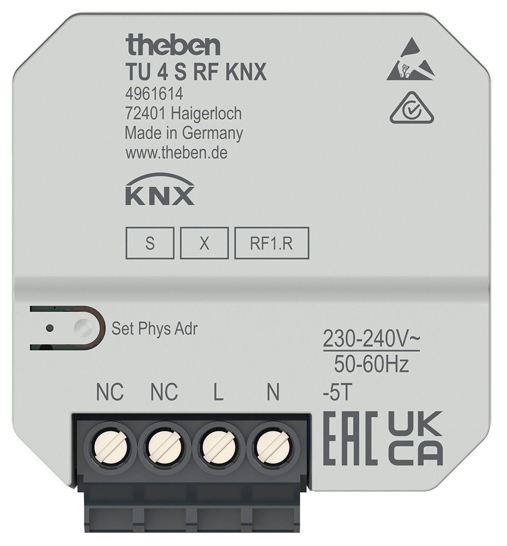 Theben TU 4 S RF KNX 4f Funk Taster,- schnittstelle TP UP DS 4961614