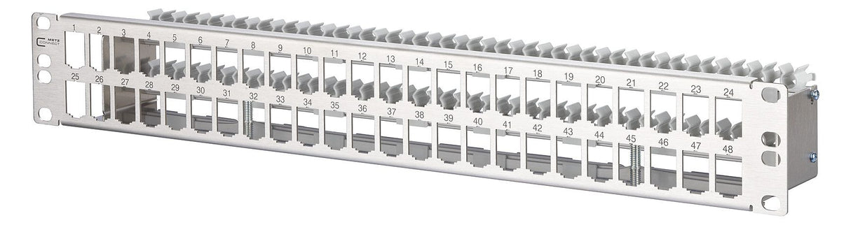 Metz 130924-00-E Modul 19z Modulträger 1,5HE 48 Port Edelstahl unbestückt