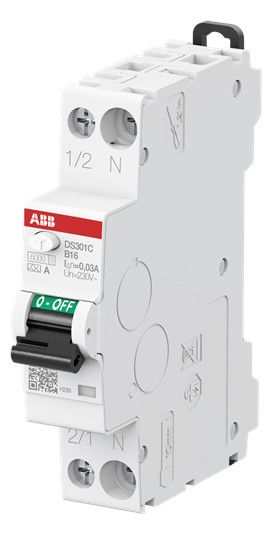 ABB DS301CB16A30 DS301CA-B16/0,03 FI/LS-Schalter 6kA 1P+N 2CSR255163R1165