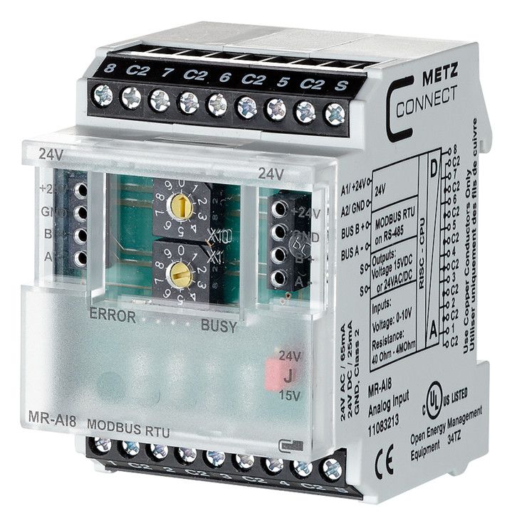 Metz 11083213 MR-AI8 Modbus RTU m.8Widerstands-/Spannungseingängen