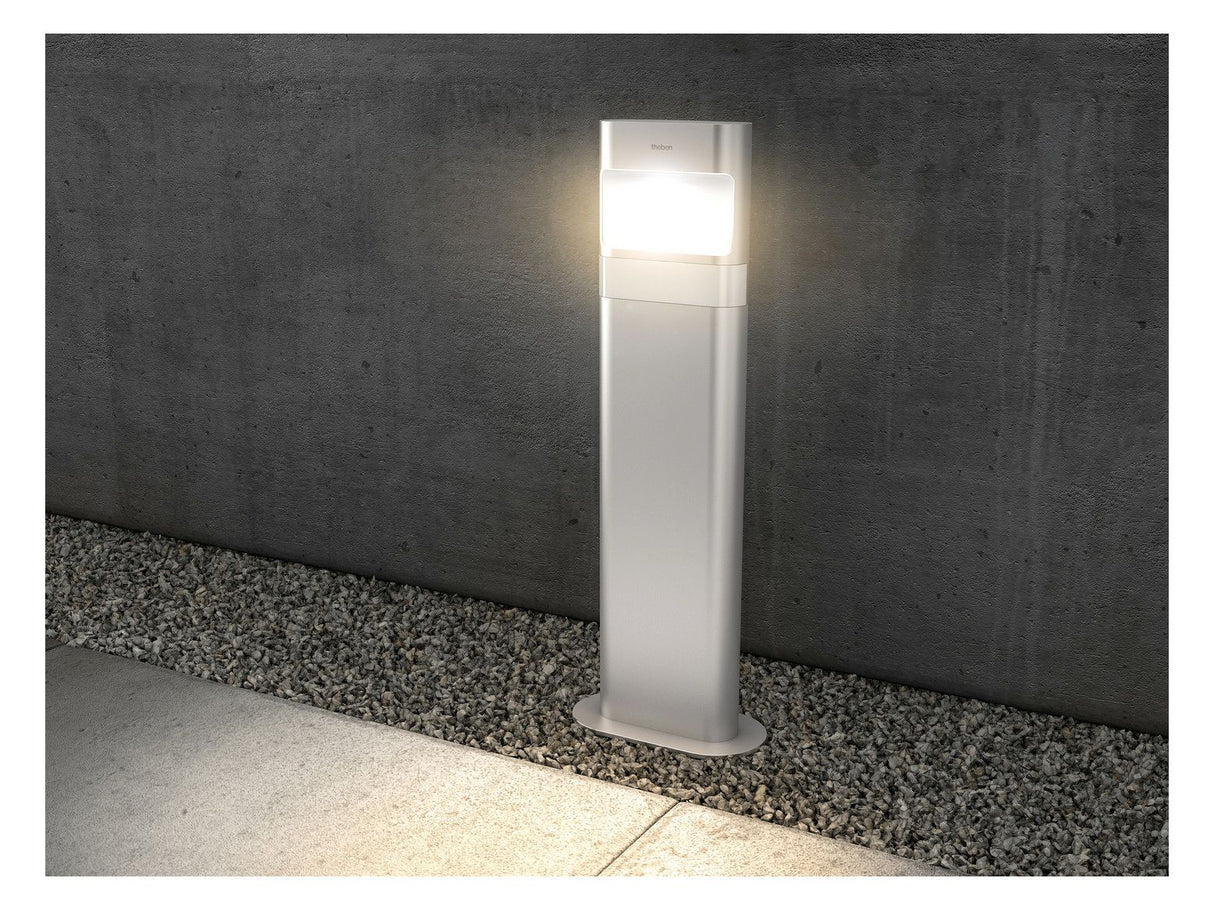 Theben theLeda D B AL LED-Pollerleuchte kurz Bew.melder Boden 8,5W alu 1020905