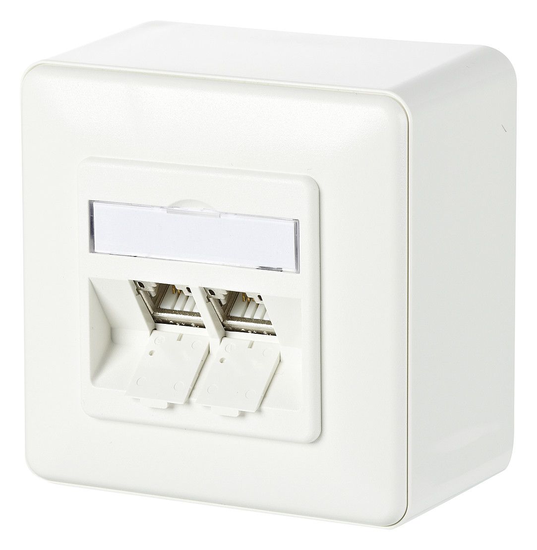 Metz 130B11D20002-E Modul Cat.6A 2 Port 180° M AP reinweiß Anschlussdose