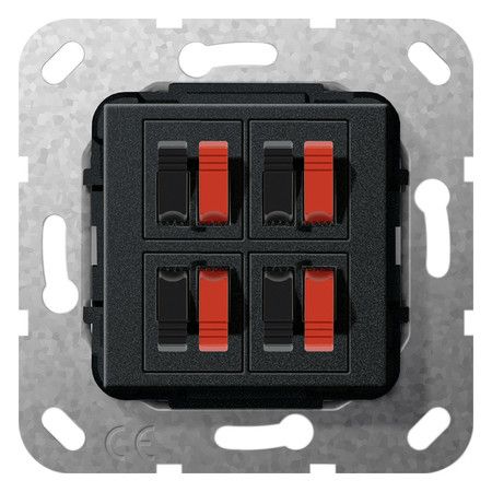 GIRA 569410 Lautsprecheranschluss 4fach Schwarz matt