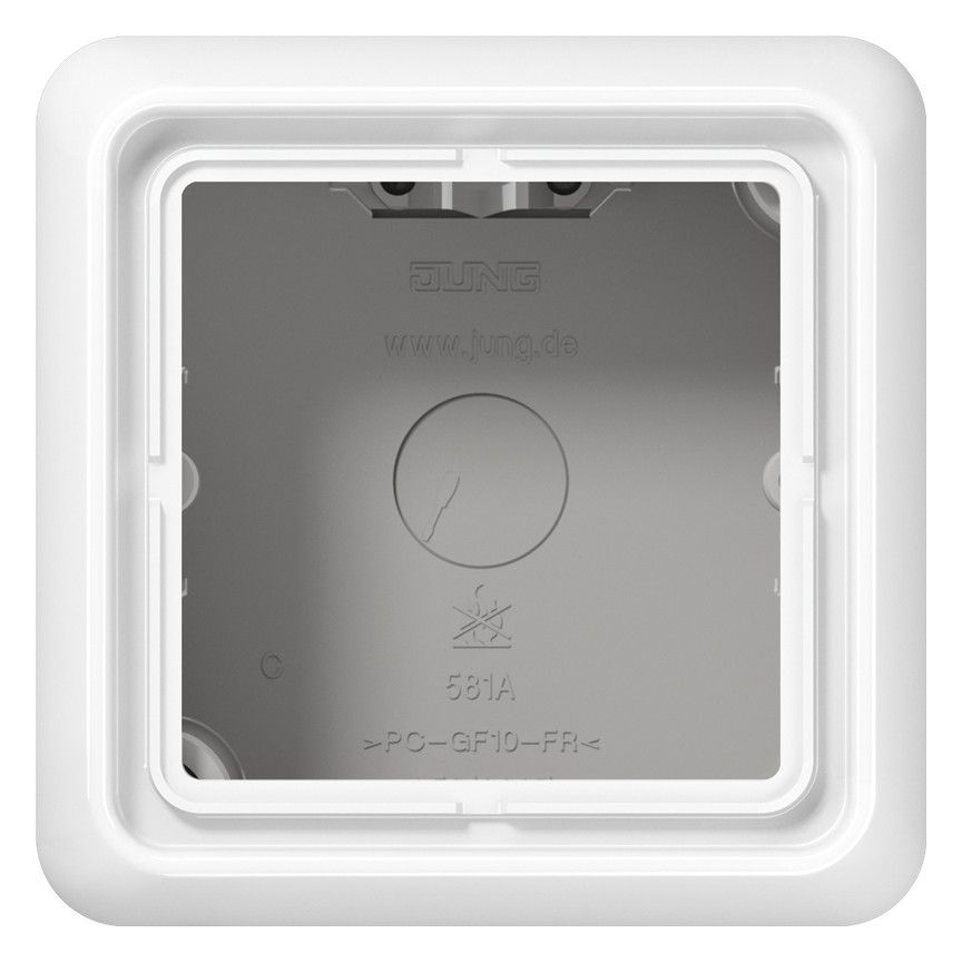 Jung CD581AWW Aufputz-Kappe 1fach m.Rahmen alpinweiß