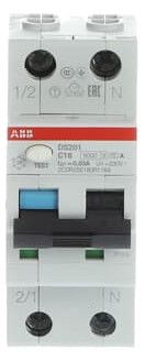 ABB DS201A-C16/0,03 FI/LS-Schalter 6kA 1P+N Typ A C 16A 30mA 2CSR255180R1164