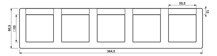 Jung AS5850NAWW Rahmen 5fach Schriftfeld waagerecht Serie AS alpinweiß