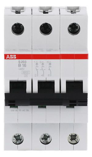 ABB S203-B16 Sicherungsautomat B-Char., 6 kA, 16A, 3P