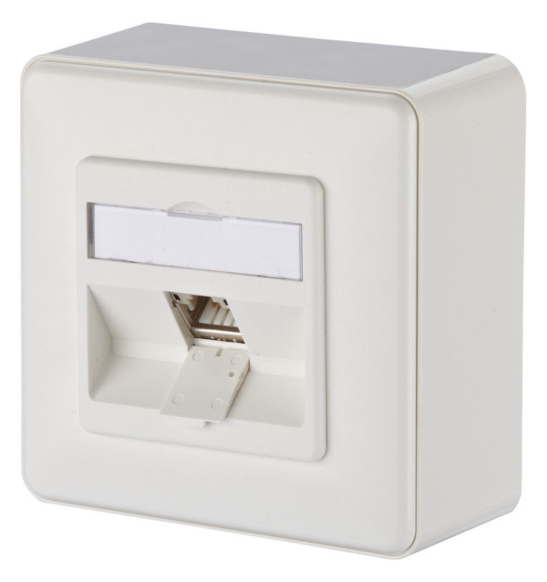 Metz 130B12D10002-E Modul Cat.6A 1 Port 270° M AP reinweiß Anschlussdose