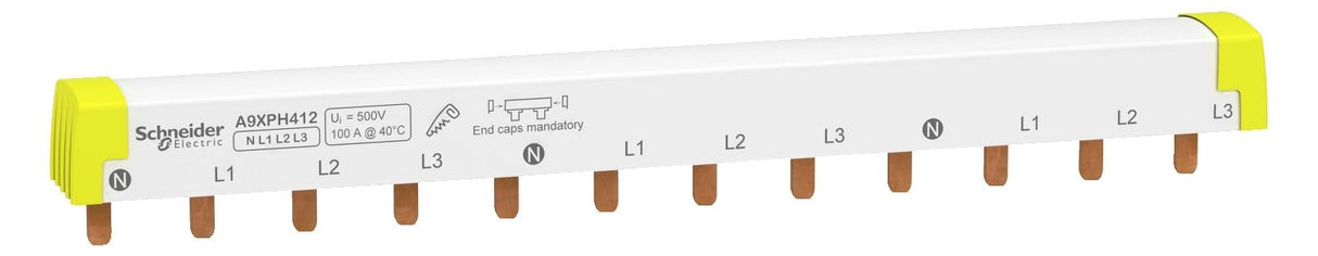 Schneider A9XPH412 Phasenschiene Steg 4polig 12TE ablängbar 100A