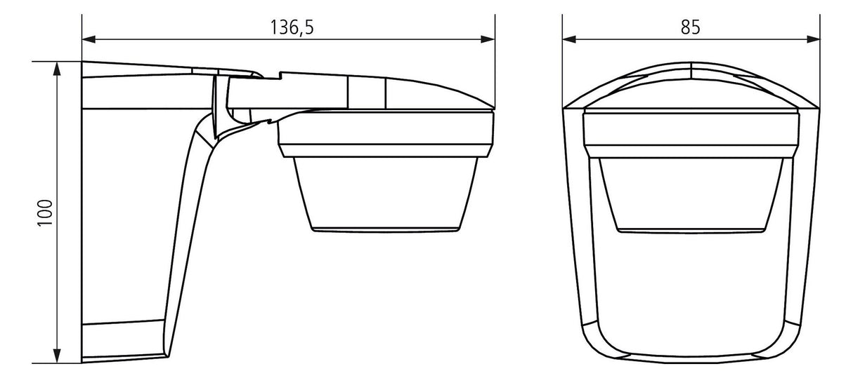 Theben theLuxa S360 BK Bew.melder Wand- Decken IP66 außen 360° max12m sw 1010511