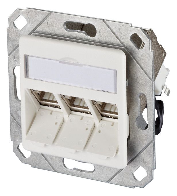 Metz 130B12D31102-E Modul Cat.6A 3 Port 270° M UPk reinweiß Anschlussdose