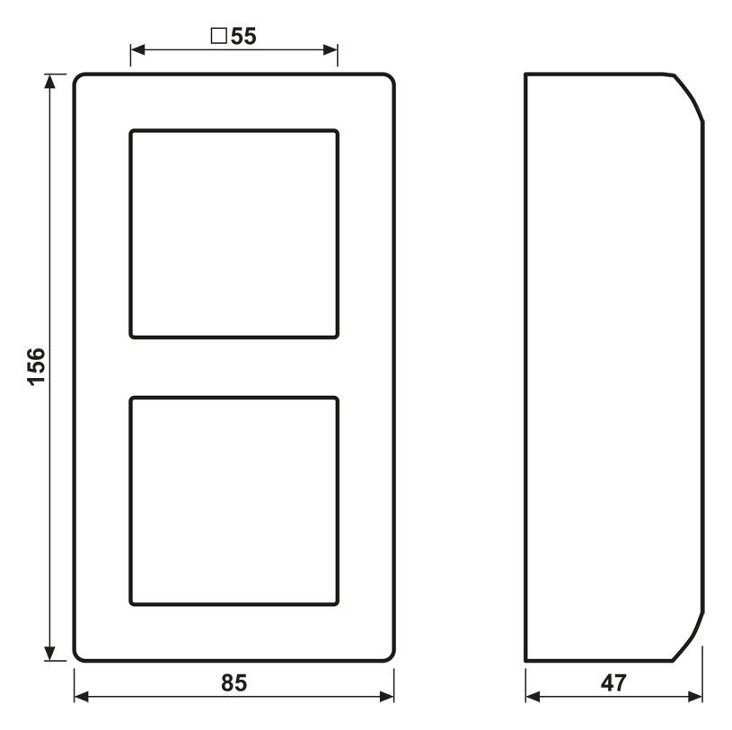 Jung AS582AW Aufputz-Kappe 2fach m.Rahmen Serie AS weiß