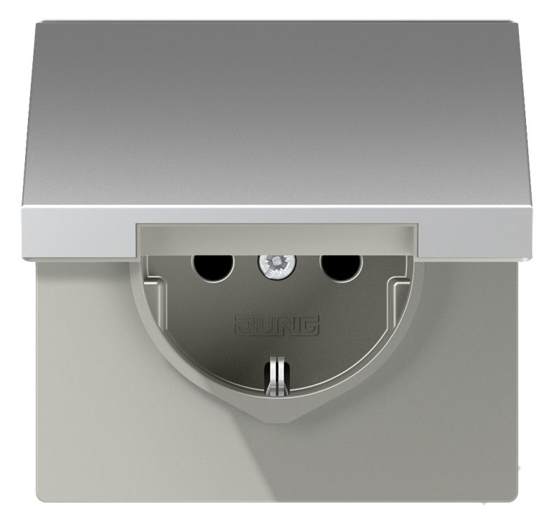 Jung AL1520KL SCHUKO Steckdose Klappdeckel LS Aluminium